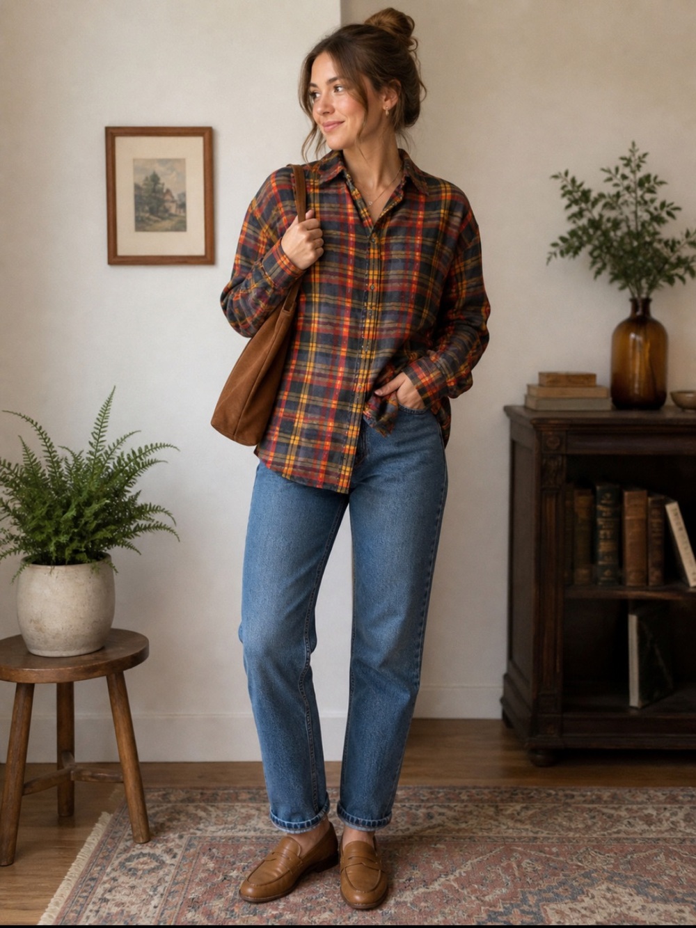 Free People Medium Blue Straight-Leg Jeans